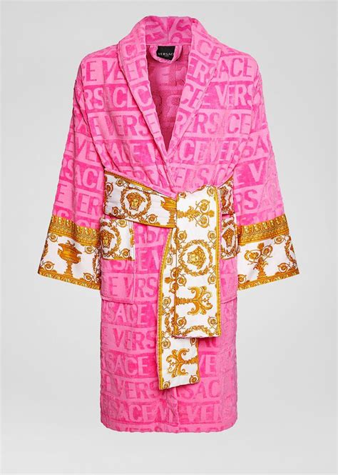 versace pink gown|pink Versace bathrobe.